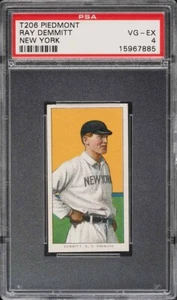 1909-11 T206 Ray Demmitt NEW YORK PIEDMONT 350/25 PSA 4 VGEX - Picture 1 of 2