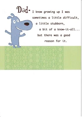 PAPYRUS FATHER'S DAY CARD NIP (MSRP $3.95) HEREDITY CARD (Q8) - Image 1 of 2