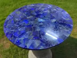 Lapis Lazuli Marble Table Top Handmade Semi Precious Stones Work Decor Table top - Picture 1 of 3