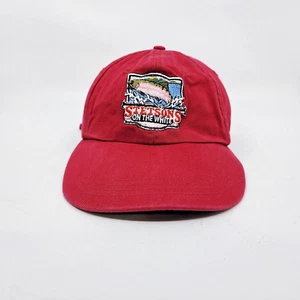 Stetson On The White Think Trout Strapback Baseball Hat Cap Fishing Red - Picture 1 of 8