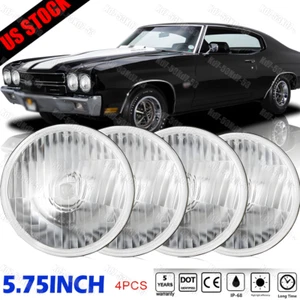 4PCS for 1964-1970 Chevy Chevelle 5.75" 5-3/4 inch LED Headlights Hi/Lo Beam DRL - Picture 1 of 7