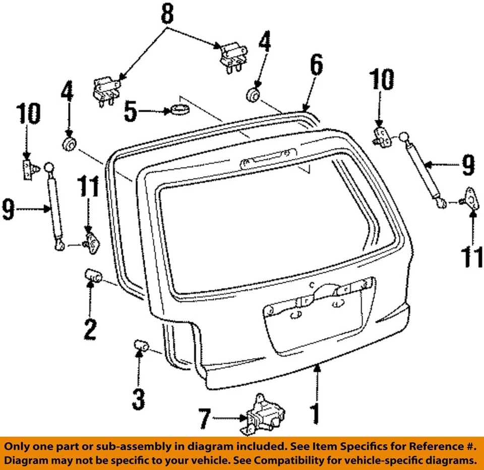 Used Deck Lid fits: 2005 Toyota Highlander w/o spoiler Grade A - Изображение 1 из 1