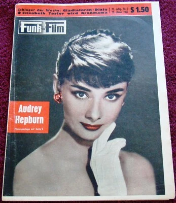 GORGEOUS AUDREY HEPBURN COVER + story  Funk und Film (1/19/57) movies James Dean - Image 1 of 4