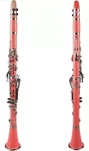 Schülerklarinette ABS 17 Tasten Bb Klarinette kupronvernickelt rosa mit Handschuhen - Bild 1 von 2
