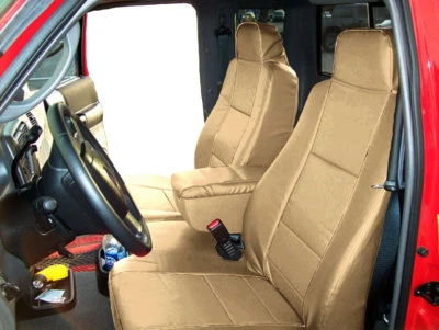 FUNDAS ASIENTO DELANTERO Y CONSOLA FORD RANGER 2010-2011 VINILO BEIGE AJUSTE PERSONALIZADO Foto 1 de 4