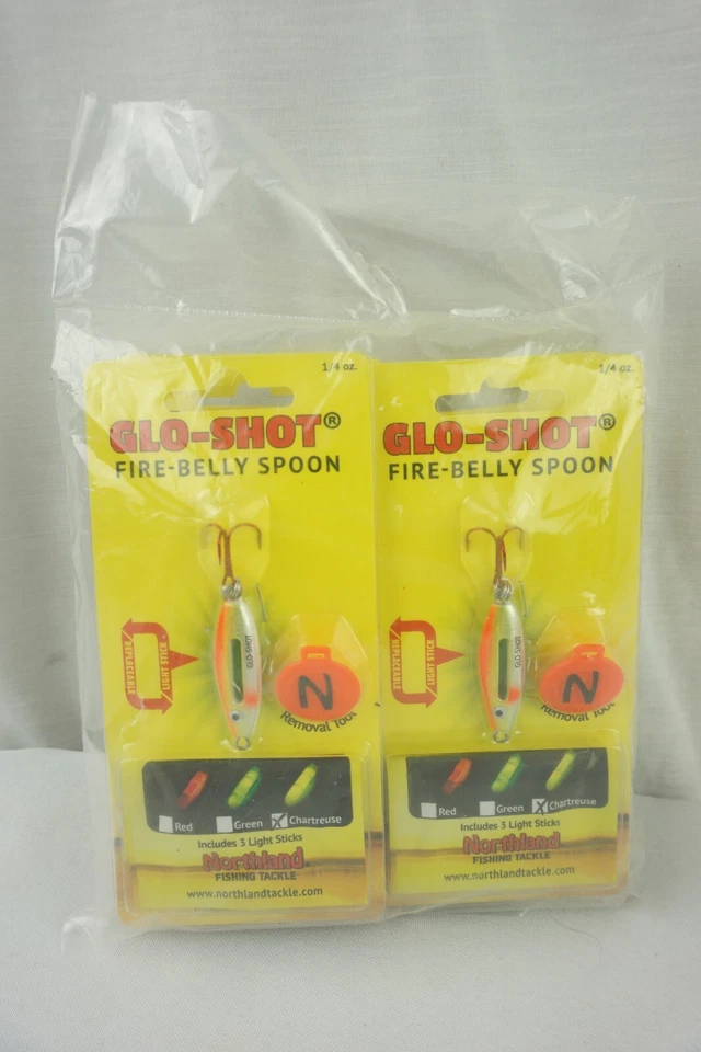 Colher Northland Fishing Glo Shot Fire Barriga - 1/4 Oz Super Glo Chub (Lote de 6) - Imagem 1 de 3