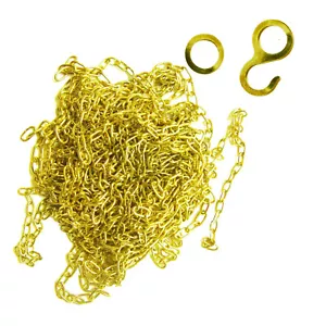 1x Brass Watch Chain with Eyelet and Hook for 1-Day Cuckoo Clock Watch NEW - Picture 1 of 1