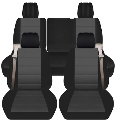 Fundas de asiento de auto SUV delanteras + traseras carbón negro para Chevy Trailblazer/GMC Envoy Foto 1 de 4