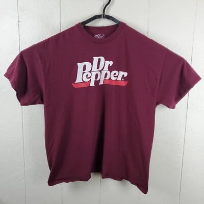 Dr Pepper Shirt Mens 2XL Purple Crew Neck Short Sleeve Graphic Stretch Pullover - Изображение 1 из 4