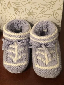 Vintage Hand Crotchet Baby Booties Socks Newborn Handmade - Picture 1 of 1