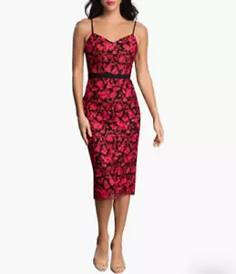 Dress The Population Size Medium Emma Embroidered Body-Con Midi Dress - Picture 1 of 11