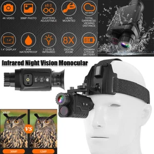 Head-mounted Infrared Digital Night Vision Monocular 4K Video Camera Telescope - Picture 1 of 17