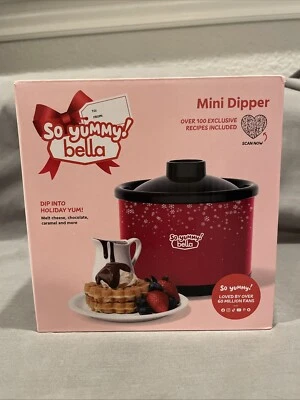 NEW So Yummy bella Mini Dipper Red Electric Chocolate Fondue Set Dishwasher Safe - Изображение 1 из 4