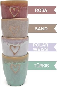 MEA living Stoneware Espresso-Becher mit Herz, verschiedene Farben - Bild 1 von 18