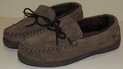 Zapatilla Mocasín Lamo Para Hombres 9 NUEVA Marrón Chocolate Gamuza Piel Sintética Zapatillas Suaves Foto 1 de 4