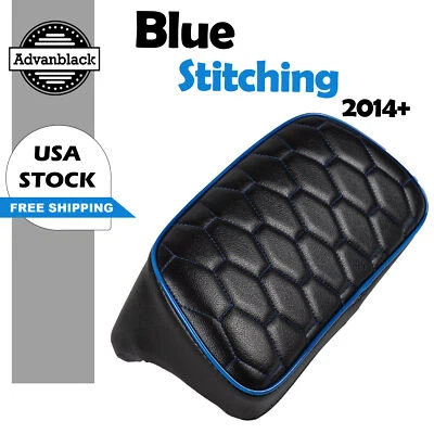 Almohadilla de respaldo pequeña Cobra azul costura personalizada para Harley Touring 2014+ Foto 1 de 4