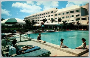 Vintage Nassau Bahamas Smaragd Strand Hotel Schwimmbad Blick Postkarte - Bild 1 von 2