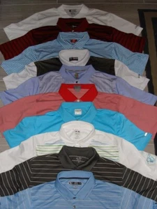 LOT-10 ADIDAS, CALLAWAY, IZOD, ECT. POLYESTER S/S POLO SHIRTS W/LOGOS SZ XL - Picture 1 of 11