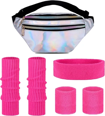 80er Jahre Outfit Damen Set, 90er Jahre Accessoires Kleidung, Aerobic Outfit Kos - Bild 1 von 4