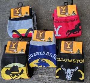 Yellowstone Neo-Western Series 1 Pr. You Choose Character Crew Socks Sz. 6-12 - Picture 1 of 9