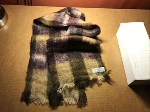 Vintage 77% Mohair 23% Wool Scarf West German Made Multicolor - Picture 1 of 11