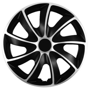 4x Radkappen Radzierblenden Auto NRM QUAD BICOLOR silber/schwarz 15 Zoll