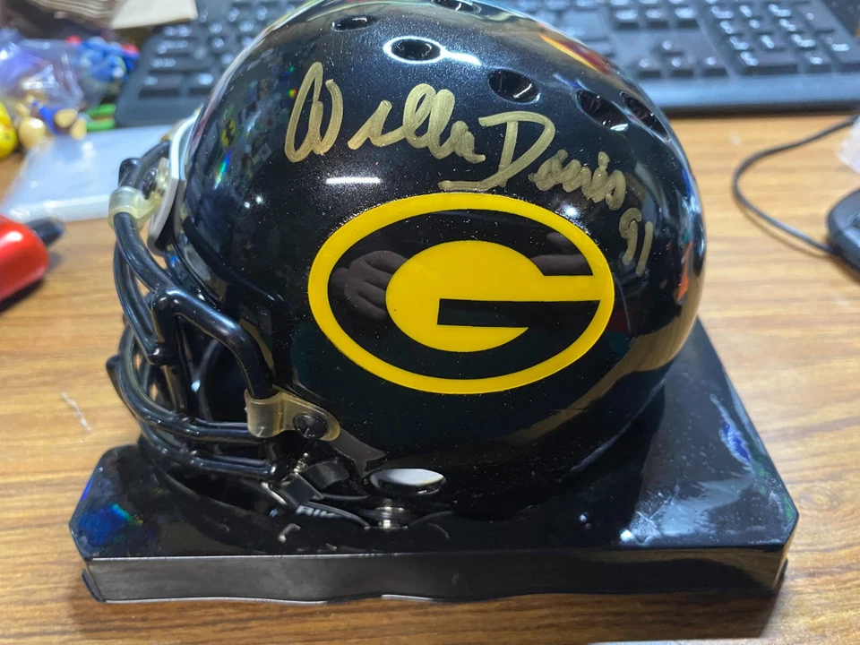 Велосипедный мини-шлем с автографом Willie Davis Grambling State Tigers сертификат подлинности APE - Изображение 1 из 1