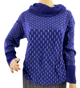 Ioana Turtleneck Sweater Women's Blue Large Pullover Cozy - Picture 1 of 5