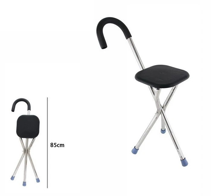 X Bâton de Marche A Tabouret en Aluminium Pour Âgées Handicapés Pliant Dfh - Photo 1/1