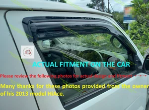 Weather Shields fits Toyota HiAce H200 Series 01/2005-04/2019 Tinted Black Visor - Picture 1 of 13