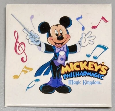 Rare Disney World Magic Kingdom Mickey Mouse Mickey’s Philharmagic Button Pin - Image 1 of 2