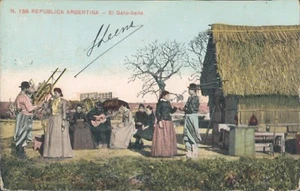 ARGENTINIEN El Gato Baile traditioneller Tanz 1910er PC - Bild 1 von 2