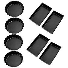 10 x (8 pezzi padelle per torte quiche antiaderenti (rotonde e rettangolari) con dimagrimento 9752