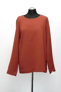 Closed Women's Blouse Slip-Over XL Red Rust Uni Crew Neck Long Sleeve - Picture 1 of 5
