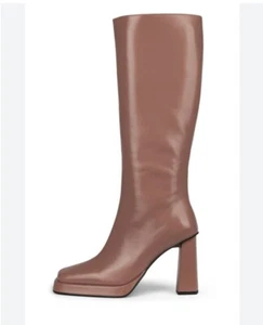 Jeffrey Campbell Maximal Block Heel Platform Knee High Boots Pink Women’s Sz 7.5 - Picture 1 of 10