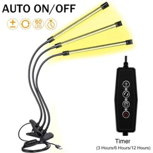 LED Plant Grow Light Sunlike Full Spectrum USB Timer Hydroponic Lamp Clamp Bulbs - Picture 1 of 13