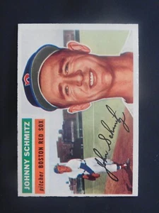 Tarjeta de béisbol 1956 Topps #298 Johnny Schmitz (ex-mt/nm) - Imagen 1 de 2