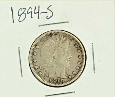 Cuarto de barbero 1894-S: detalles XF extra finos Foto 1 de 2