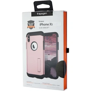 Spigen Slim Armor Dual Layer Case for Apple iPhone Xs/X - Rose Gold/Black - Picture 1 of 1