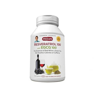 Andrew Lessman's Procaps Resveratrol 100 with EGCG 100, dietary supplement - Image 1 of 2