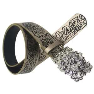 Wear Resistant Adult Belts with Stereo Flower Buckle Fashion Enthusiasts PU Belt - Picture 1 of 9