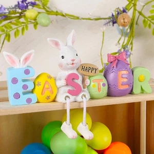 Lulu Home Easter Tabletop Ornament, 8.3" L x 5.9" H x 2" W Resin Bunny Shelf... - Picture 1 of 7