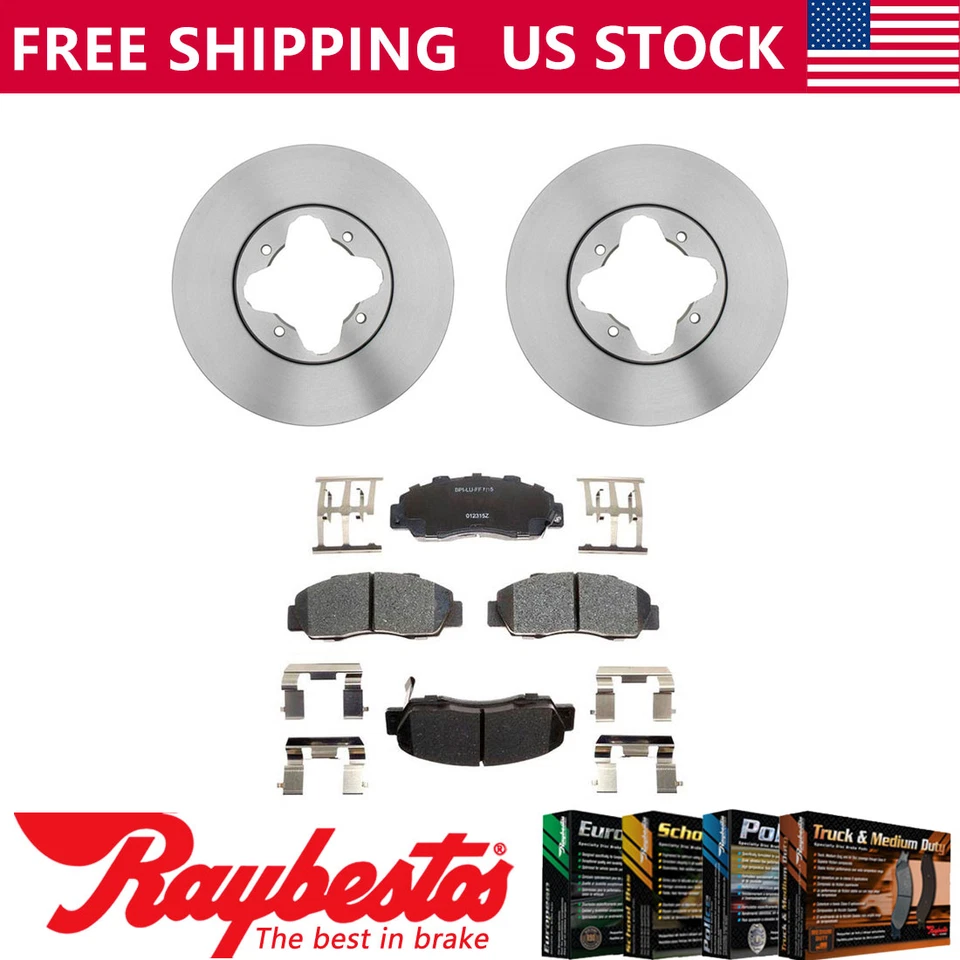 Kit de rotores de freno delanteros + pastillas de cerámica y herrajes para Acura Vigor 1992-1994 Foto 1 de 4