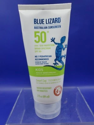 Protector solar australiano mineral Blue Lizard Kids Sensitive FPS 50+ 3 OZ caducidad 26/01 Foto 1 de 2