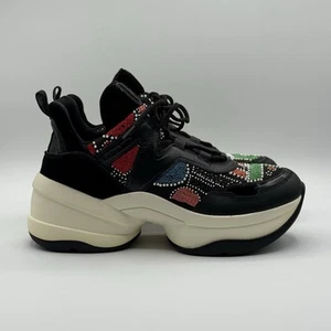Michael Kors OLYMPIA Colorful Party Bead Trainer in nero da donna taglia 11M SG19H - Foto 1 di 22