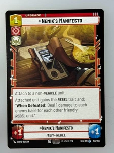 Star Wars Unlimited - Nemik's Manifesto 156 - Picture 1 of 1