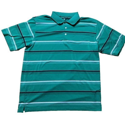 Camisa Polo Bolle Golf Tech Para Hombre Talla Grande Verde Manga Corta Sin Etiquetas Rayas Foto 1 de 4