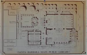 VINTAGE 1980 SANTA BARBARA BIBLIOTHÈQUE PUBLIQUE 3 GRANDS DESSINS IMPRIMÉS MISE EN PAGE - Photo 1/13