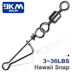 50Pc Fishing Rolling Swivel Snap Quick Change Snap Lure Connector Coastlock Clip - Foto 1 di 15