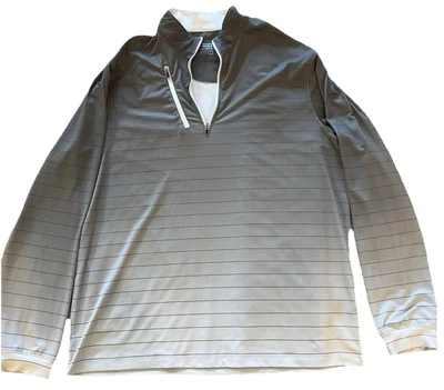 Pebble Beach Hombre 1/4 Cremallera Pull Over Ombré Gris a Blanco Grande Foto 1 de 4
